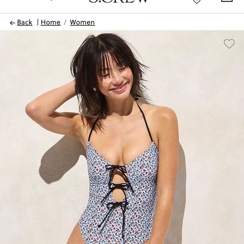 J.Crew Floral Halter Bow Tie Swimsuit 6